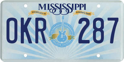 MS license plate OKR287