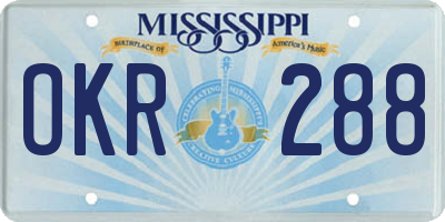 MS license plate OKR288