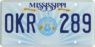 MS license plate OKR289