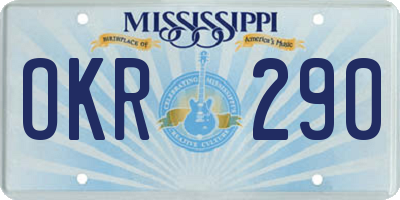 MS license plate OKR290