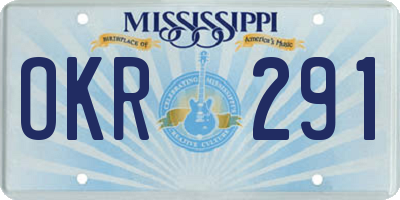 MS license plate OKR291