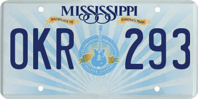MS license plate OKR293