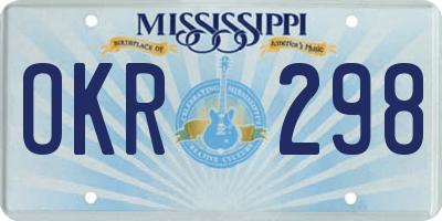 MS license plate OKR298