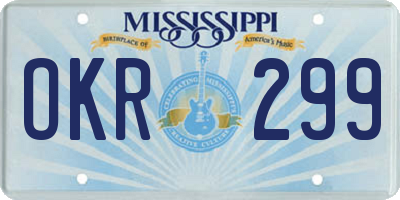 MS license plate OKR299