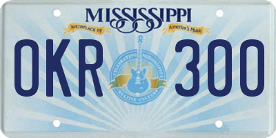 MS license plate OKR300
