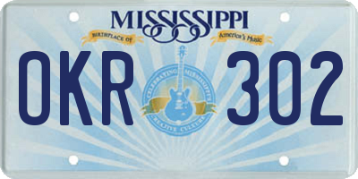 MS license plate OKR302