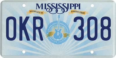 MS license plate OKR308