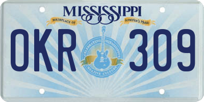 MS license plate OKR309