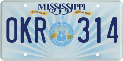 MS license plate OKR314