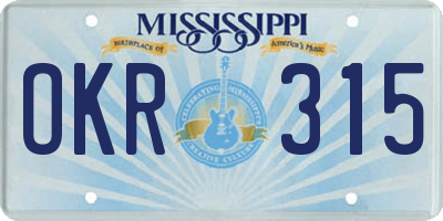 MS license plate OKR315
