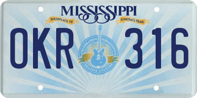 MS license plate OKR316