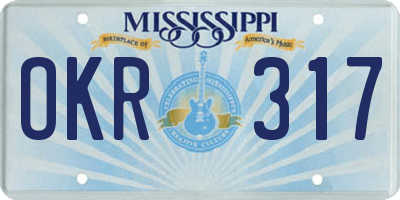 MS license plate OKR317
