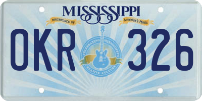 MS license plate OKR326