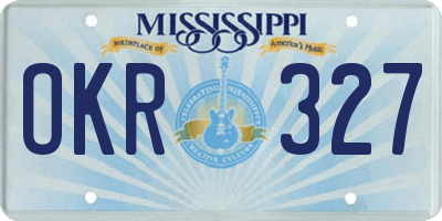 MS license plate OKR327