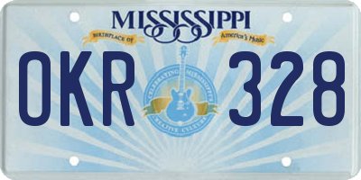 MS license plate OKR328