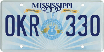 MS license plate OKR330