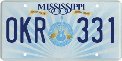 MS license plate OKR331