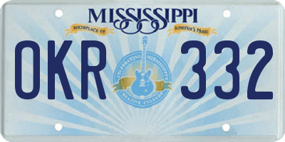 MS license plate OKR332