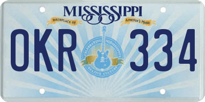 MS license plate OKR334