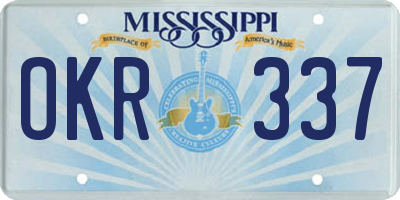 MS license plate OKR337