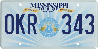 MS license plate OKR343