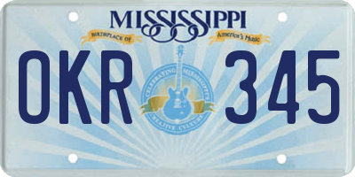 MS license plate OKR345