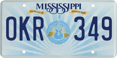 MS license plate OKR349