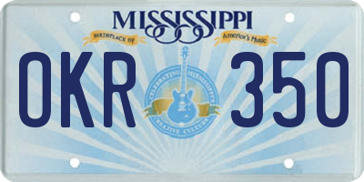 MS license plate OKR350