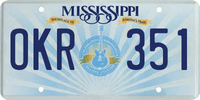 MS license plate OKR351