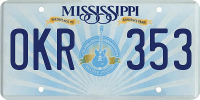 MS license plate OKR353