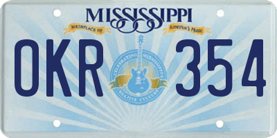 MS license plate OKR354