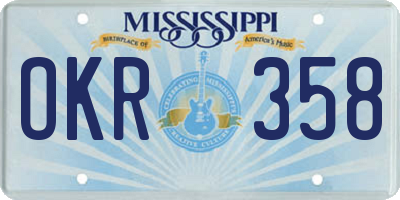 MS license plate OKR358