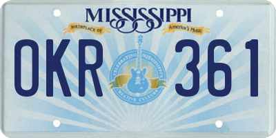 MS license plate OKR361