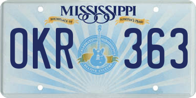 MS license plate OKR363