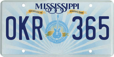 MS license plate OKR365