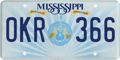 MS license plate OKR366