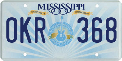 MS license plate OKR368