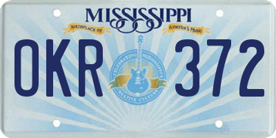 MS license plate OKR372