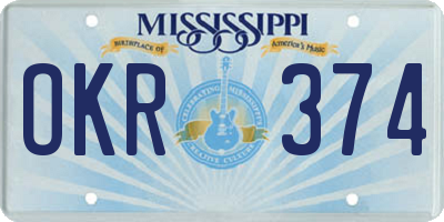 MS license plate OKR374