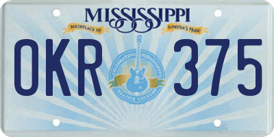 MS license plate OKR375