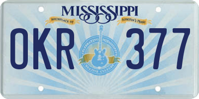 MS license plate OKR377