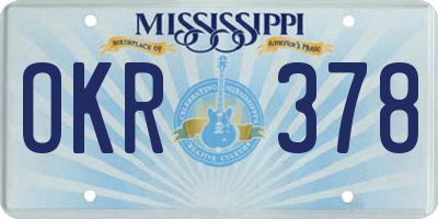 MS license plate OKR378