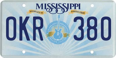 MS license plate OKR380