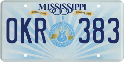 MS license plate OKR383