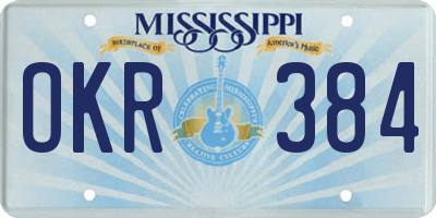MS license plate OKR384