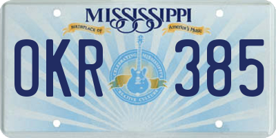 MS license plate OKR385