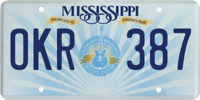 MS license plate OKR387