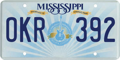 MS license plate OKR392