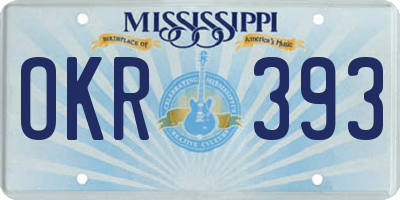 MS license plate OKR393
