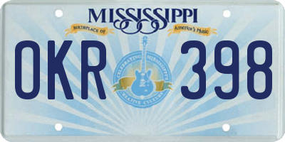 MS license plate OKR398